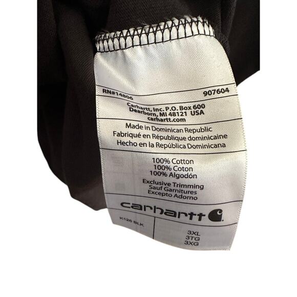 Carhartt Loose Fit Long Sleeve Pocket T-Shirt Black Heavyweight 3XL NWT - Picture 5 of 6
